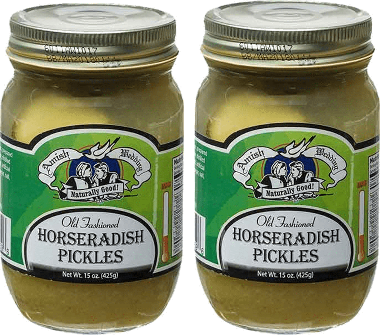 Amish Wedding Horseradish Pickle Chips, 2Pack 15 oz. Jars