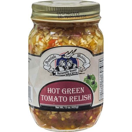 Amish Wedding Hot Green Tomato Relish, 3-Pack 15 Ounce Jars