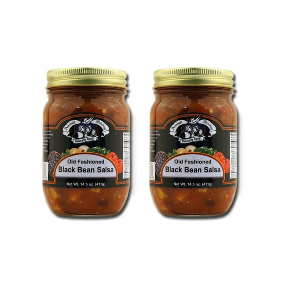Amish Wedding Kettle Cooked Salsa, Thick and Chunky Pack of 2 14.5 ounce Jars, Black Bean