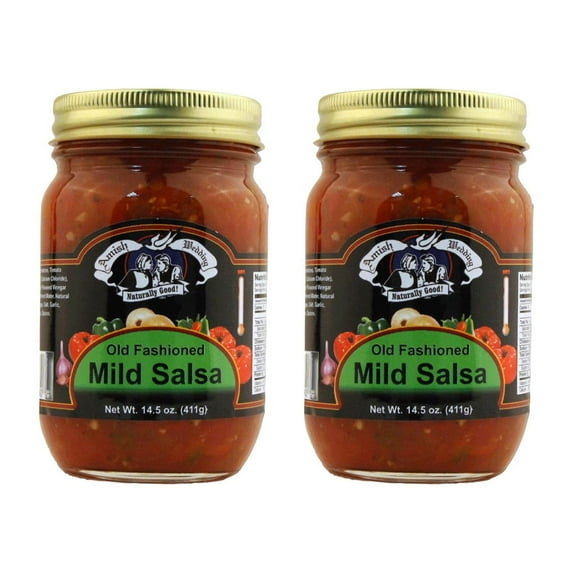 Amish Wedding Kettle Cooked Salsa, Thick and Chunky Pack of 2 14.5 ounce Jars, Mild Heat