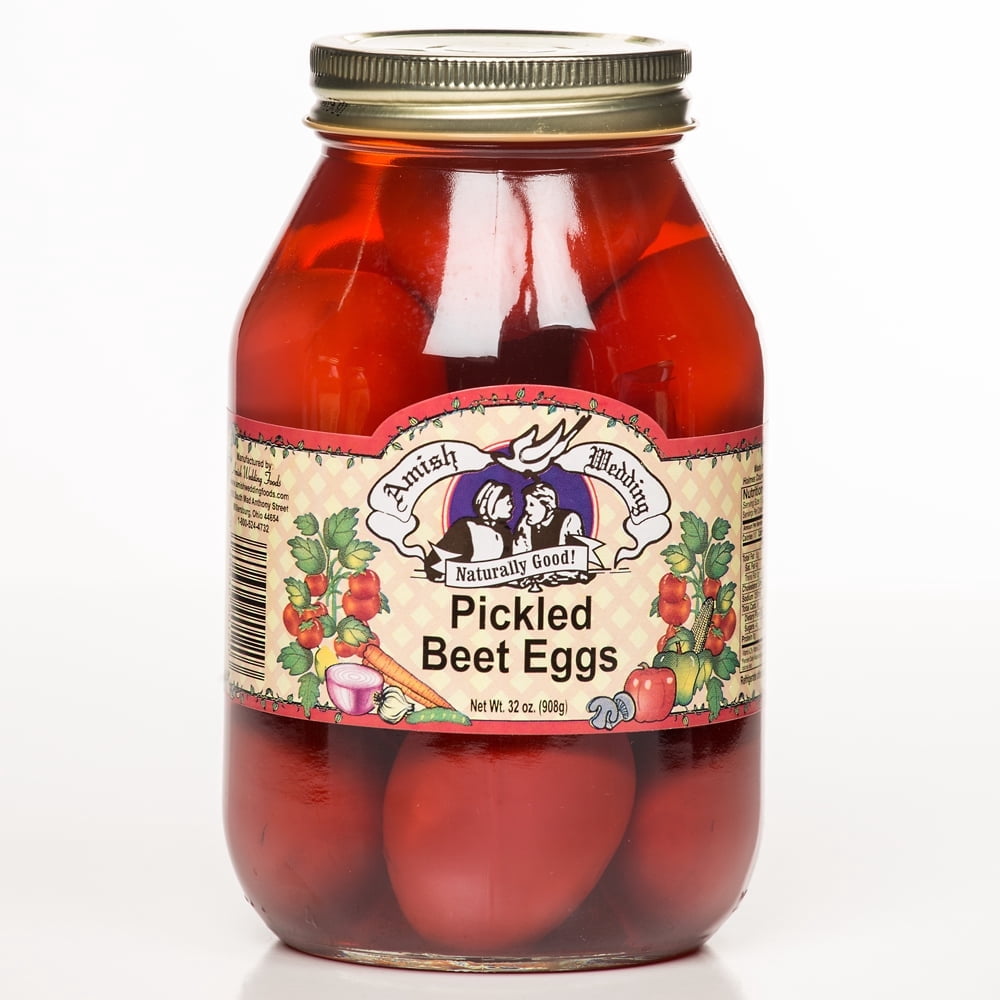 Amish Wedding Pickled Beet Eggs Ready to Eat Amish Recipe USA Made 32 Oz Jar