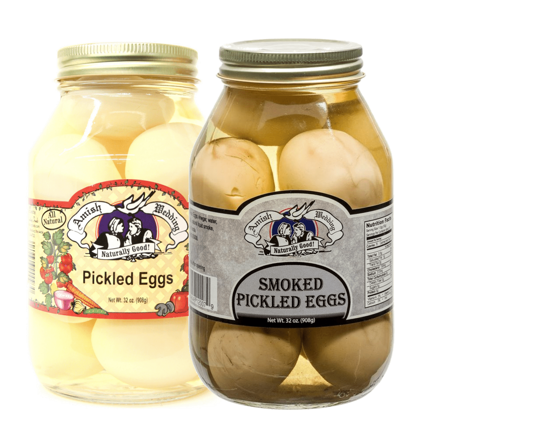 Amish Wedding Pickled Eggs & Smoked Eggs Variety 2Pack, 32 oz. Quart