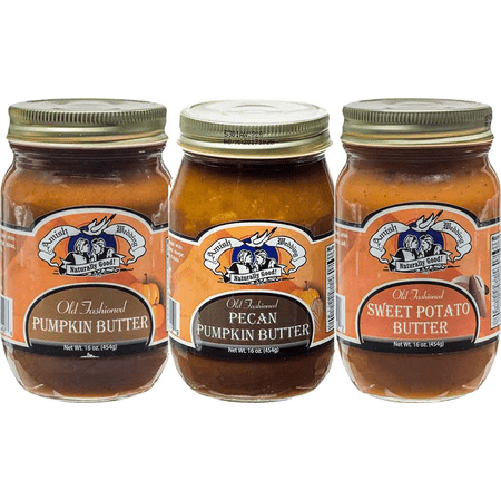 Amish Wedding Pumpkin Butter, Pumpkin Pecan Butter & Sweet Potato Butter 16 oz. Variety 3-Pack