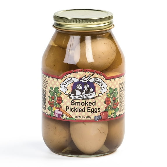 Amish Wedding Ready to Eat USA Made Smoked Pickled Eggs 32 Oz