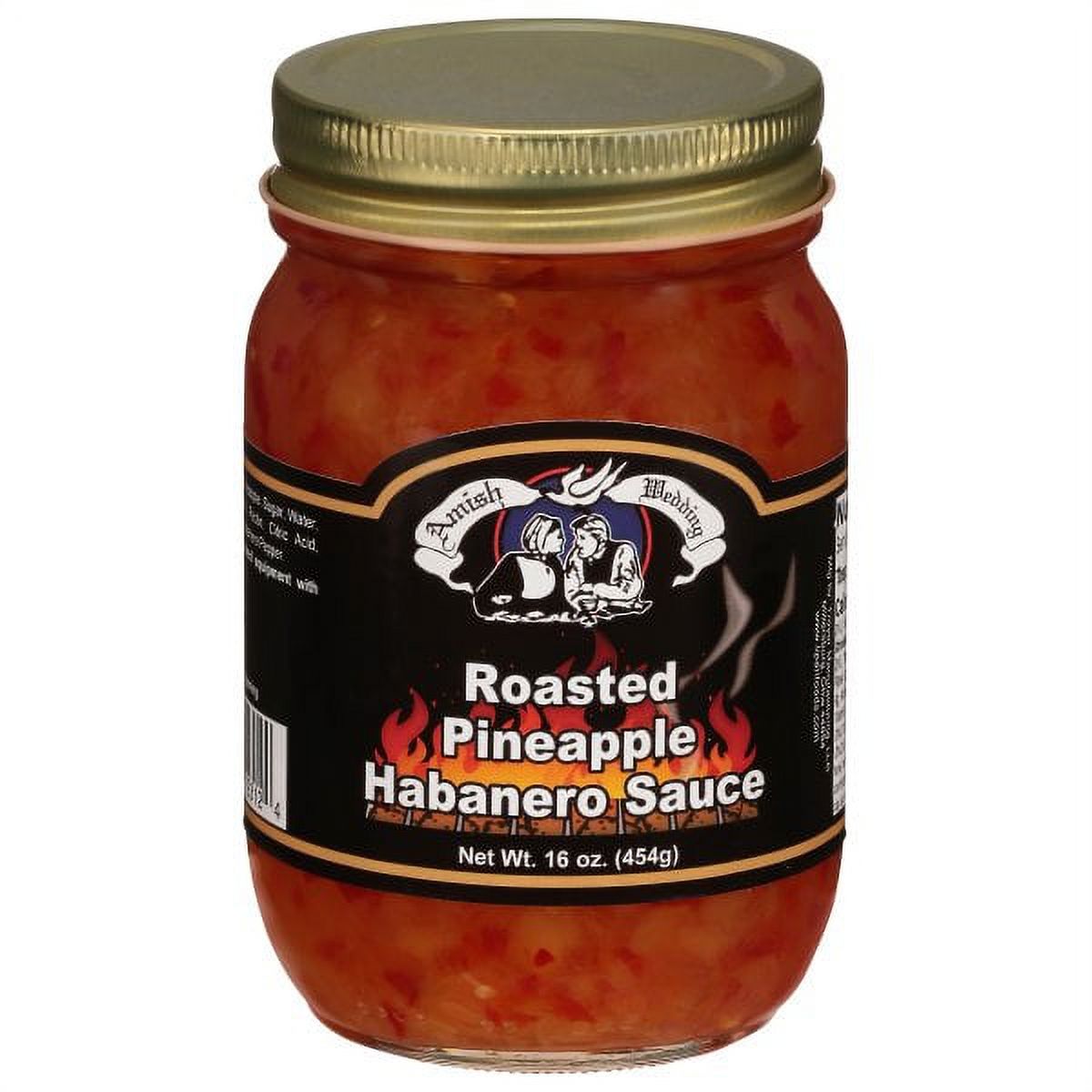 Amish Wedding Roasted Pineapple Habanero Sauce, USA Made, 15 oz, Pack