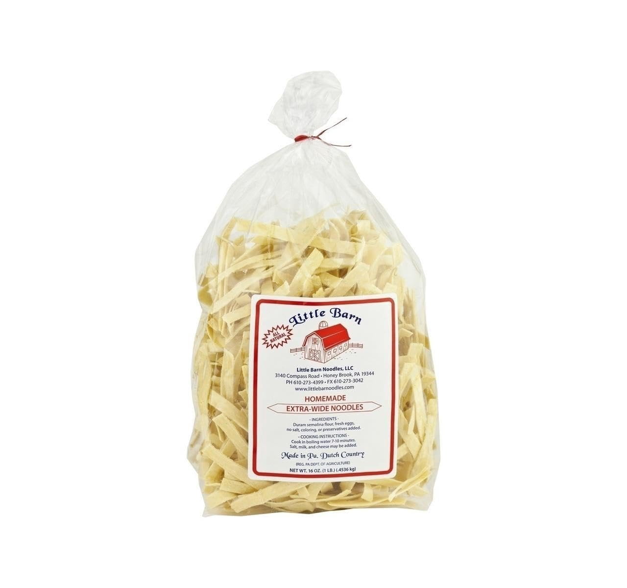 AmishTastes Little Barn Extra-Wide Noodles, Homemade in PA Dutch Country, 16 Oz. Pack of 2