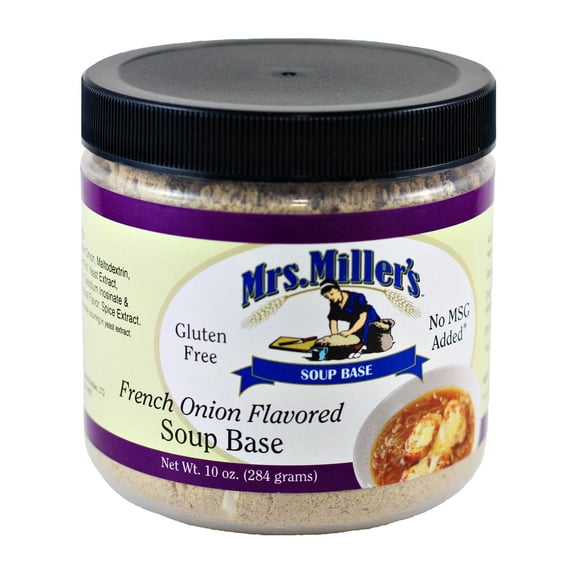 AmishTastes Mrs. Miller's French Onion Soup Base, Gluten Free, No MSG, 10 oz. Pack of 2