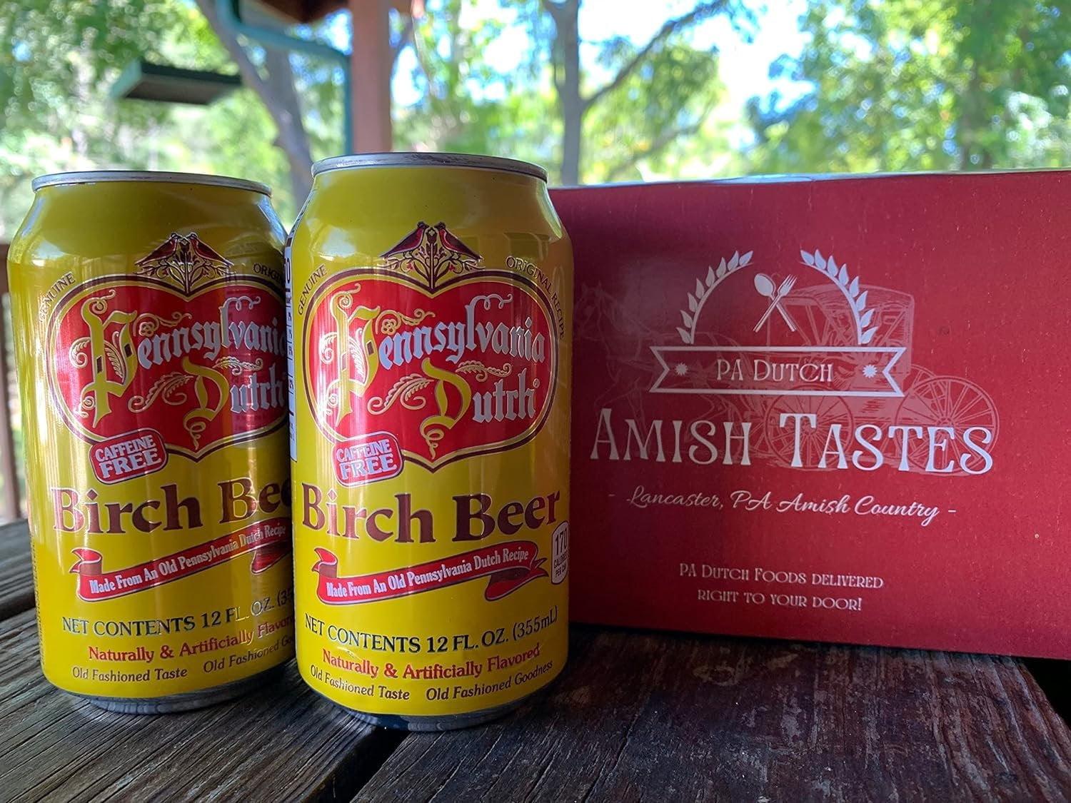 AmishTastes PA Dutch Birch Beer, Protected With High-Density Foam, 12 Oz. Pack of 8