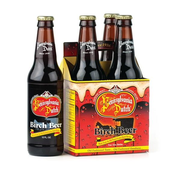 AmishTastes PA Dutch Birch Beer in Glass Bottles, Protected With High-Density Foam, 12 Oz. Case of 24