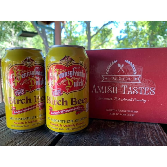AmishTastes PA Dutch Birch Beer in Horse 'n Buggy Box, Protected With High-Density Foam, 12 Oz. Pack of 8