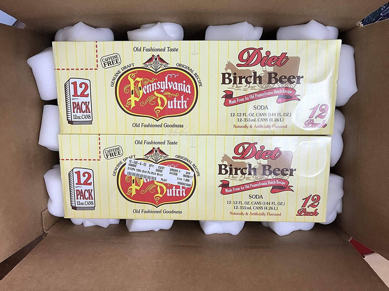 AmishTastes PA Dutch Diet Birch Beer, Protected With High-Density Foam, Favorite Amish Drink, 12 Oz. Case of 24