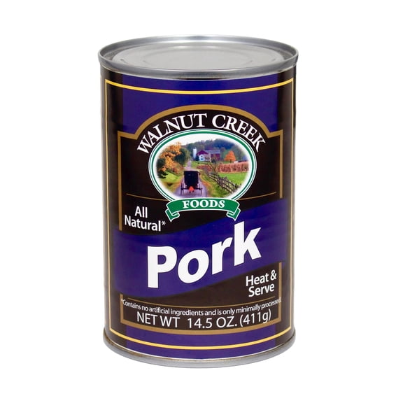 AmishTastes Walnut Creek Canned Pork Chunks, All Natural, Heat & Serve, 14.5 Oz. Case of 12