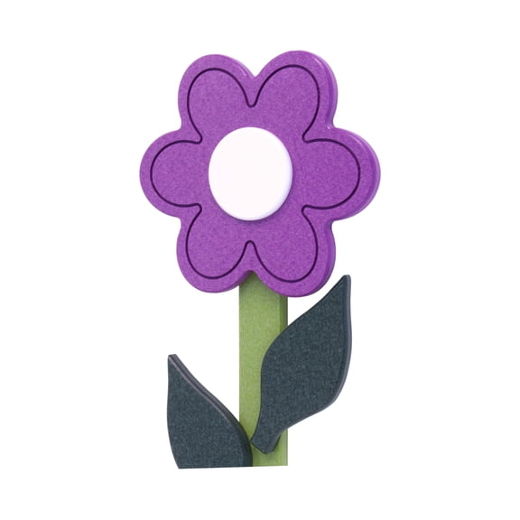 AmishToyBox.com Decorative Flower Stake for Outdoor Dcor, Amish-Made with Poly Lumber, Daisy Purple and White