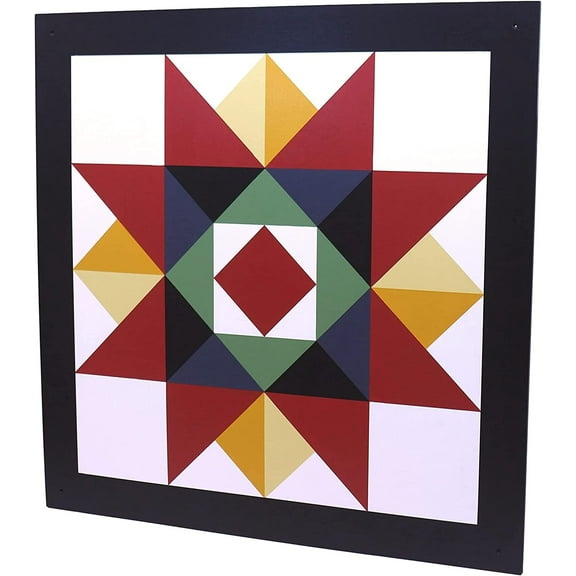 AmishToyBox.com Hand-Painted Barn Quilt - Washington Star Design - Outdoor Wall Sign Decor 24" x 24"