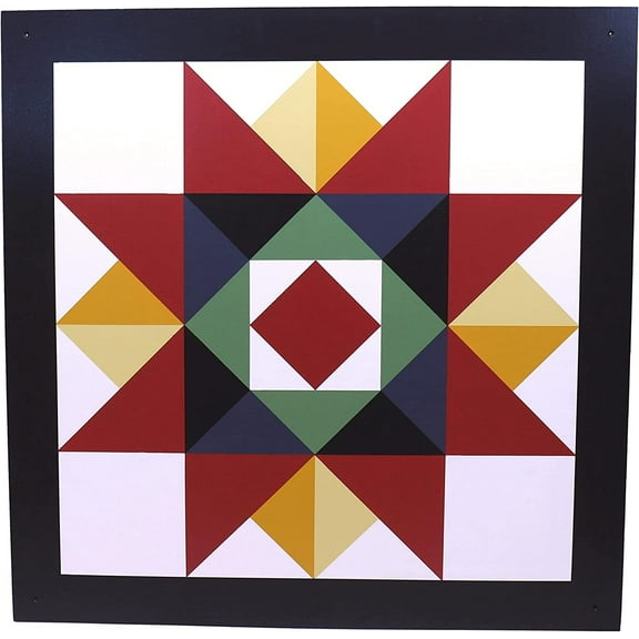 AmishToyBox.com Hand-Painted Barn Quilt - Washington Star Design - Outdoor Wall Sign Decor 36" x 36"