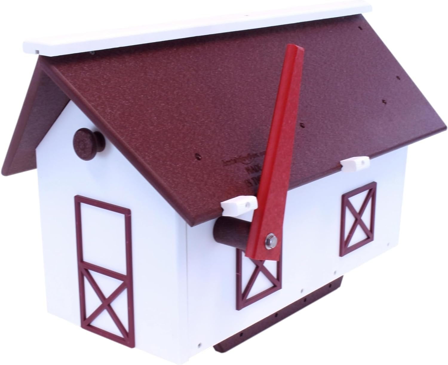 AmishToyBox.com, Large, Poly Lumber Barn Style Mailbox, Post Mount