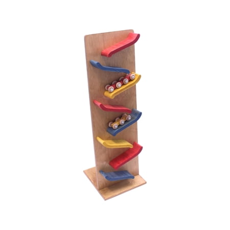 AmishToyBox.com Large Wooden Train Car Roller Track, Amish-Made, CPSIA-Approved, Non-Toxic Finish Circus Splash