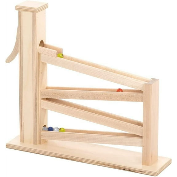 AmishToyBox.com Marble Pump Wooden Toy - Pack of Marbles Included - Natural Finish