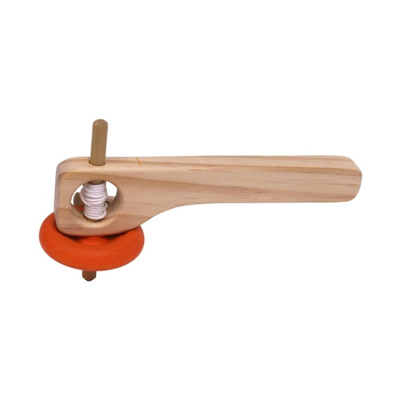 AmishToyBox.com Spinning Wooden Top Toy, Old-Fashioned, Amish-Made, Orange