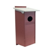AmishToyBox.com Wood Duck House, Post-Mount Nesting Box for Wood Ducks, Made with Poly Lumber Light Gray/Cherry Wood