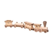AmishToyBox.com Wooden Train Toy Play Set - 24 Long - CPSIA-Approved Finish Harvest Stain and Natural