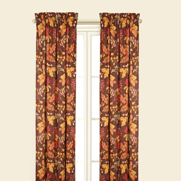 Amison Fall Leaves Cotton Window Curtain Drapery Single Panel