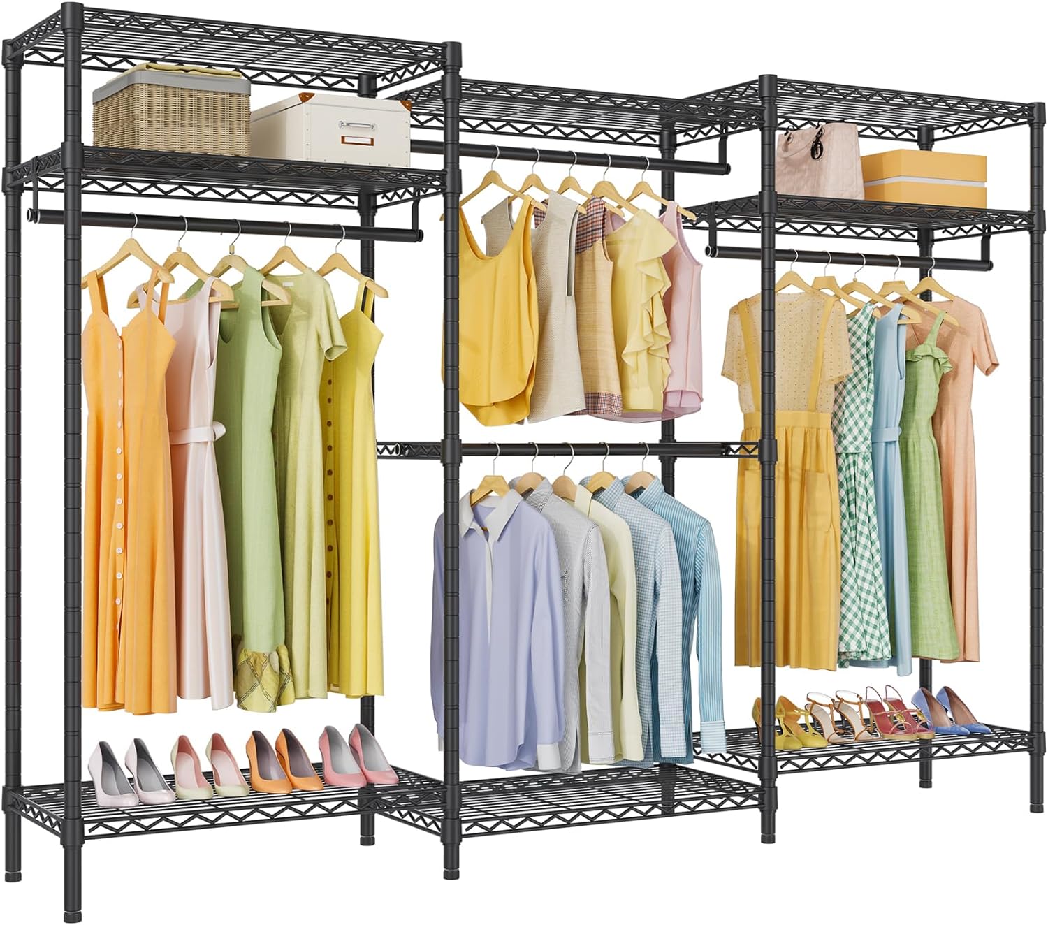 Amissz Plus Wire Garment Rack Heavy Duty Clothes Racks for Hanging ...