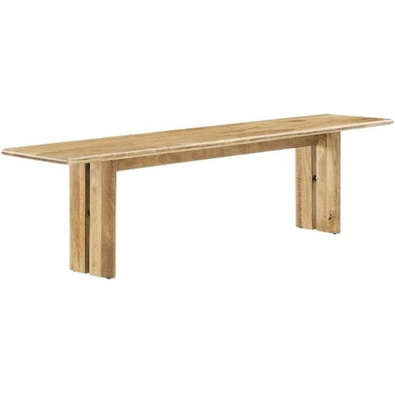 Amistad 72" Mango Wood Dining Bench, Oak Finish