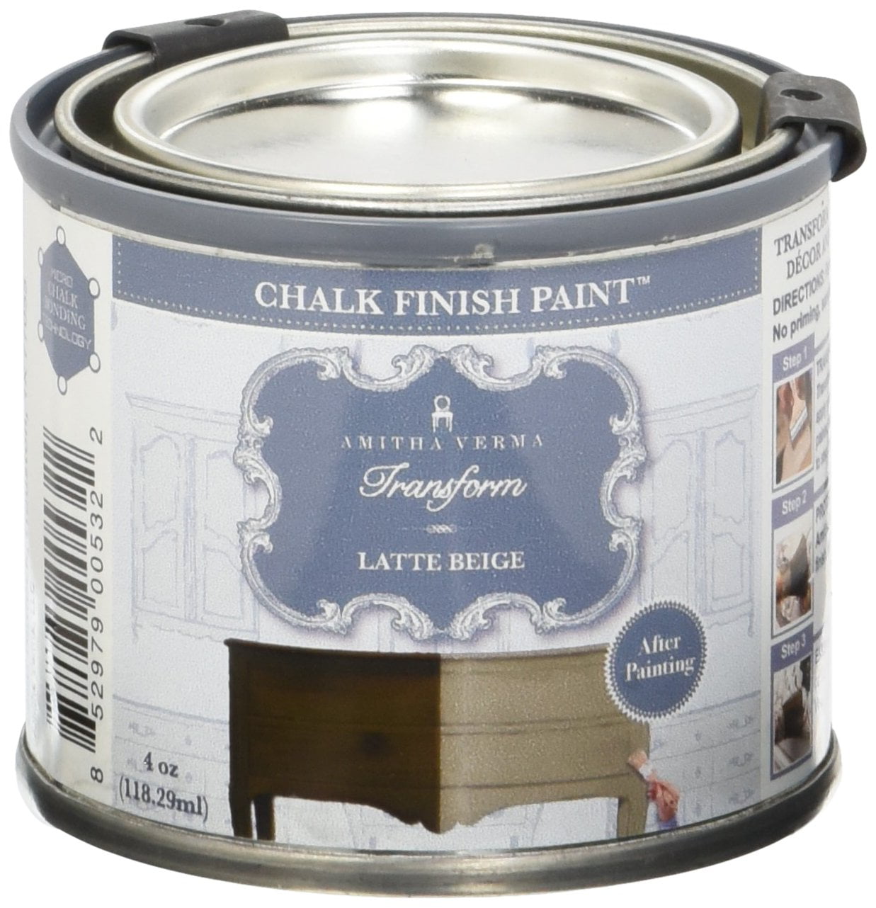 Amitha Verma Chalk Finish Paint, No Prep, One Coat, Fast Drying DIY Makeover for