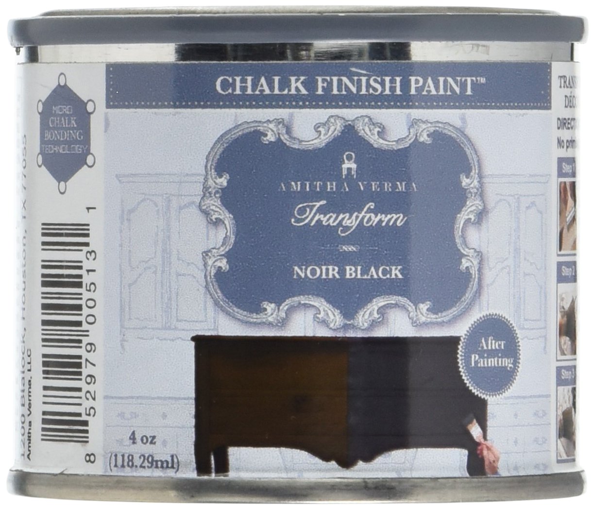 Amitha Verma Chalk Finish Paint, No Prep, One Coat, Fast Drying DIY Makeover for