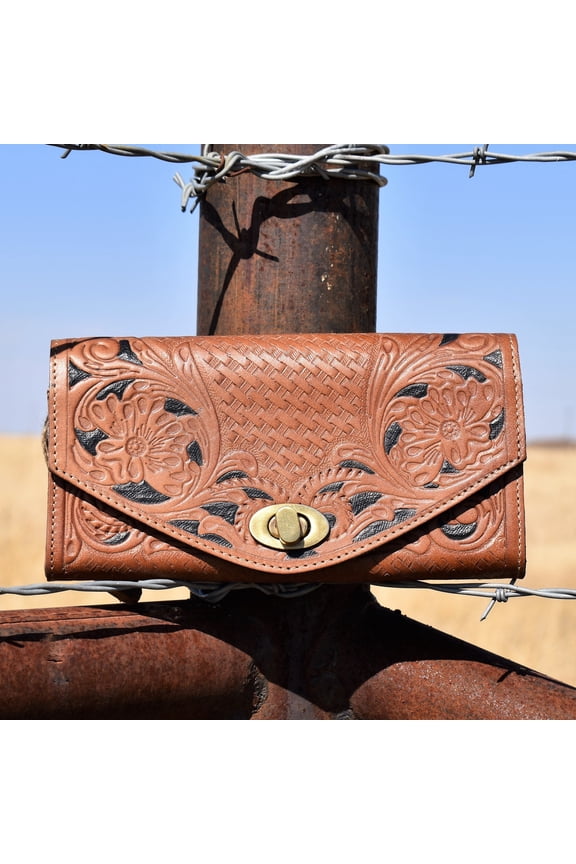 Amity Embossed Leather Wallet