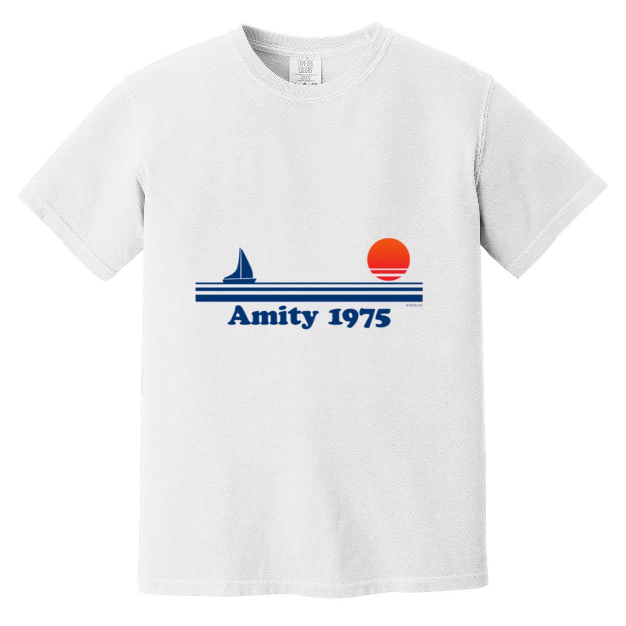 Amity Island 1975 Shark Attack Jaws Movie Fan Retro Comfort Color T