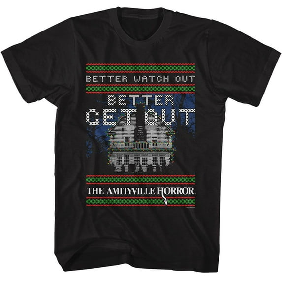 Amityville Horror Better Get Out Black Adult T-Shirt