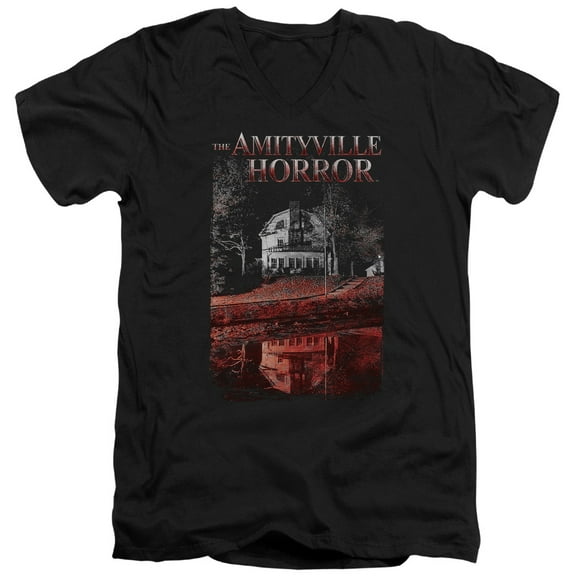 Amityville Horror Cold Blood Adult V-Neck T-Shirt 30/1 T-Shirt Black