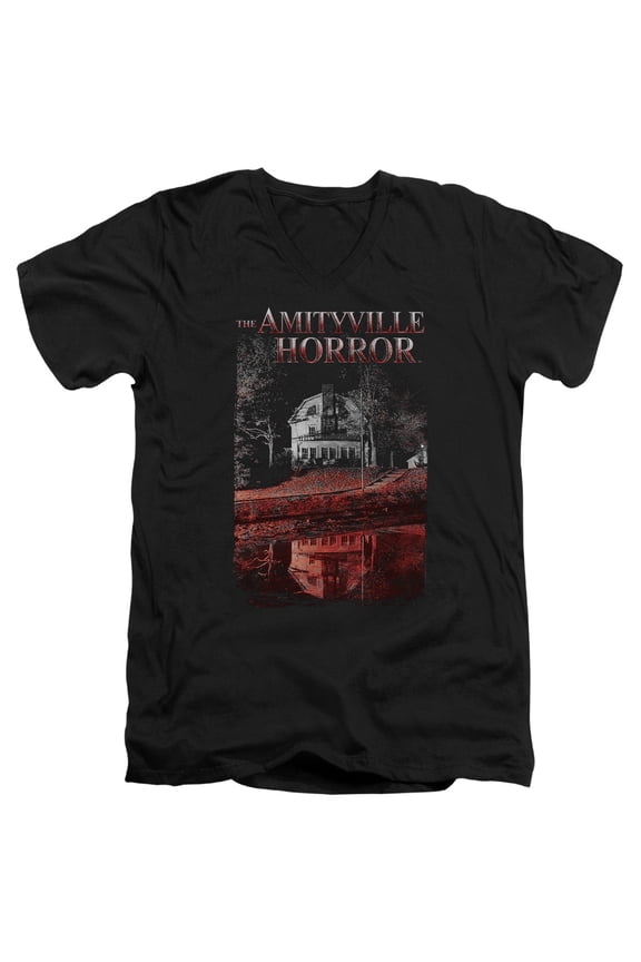 Amityville Horror Cold Blood Adult V-Neck T-Shirt 30/1 T-Shirt Black