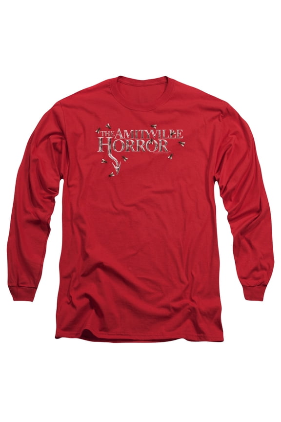 Amityville Horror Flies Long Sleeve Adult 18/1 T-Shirt Red