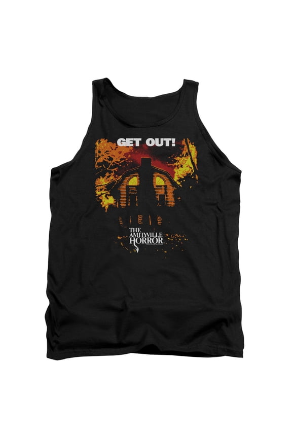 Amityville Horror Get Out Adult Tank Top Black