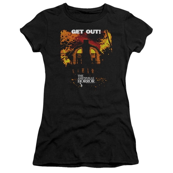 Amityville Horror Get Out Junior Women's T-Shirt Sheer Black