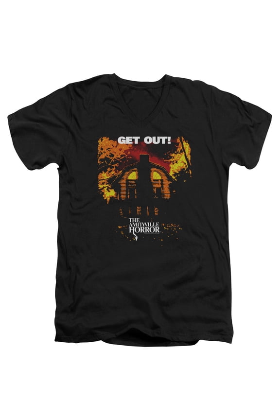 Amityville Horror - Get Out - Slim Fit V Neck Shirt - Large