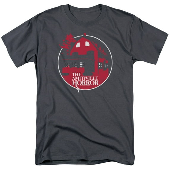 Amityville Horror Red House Adult 18/1 T-Shirt Charcoal