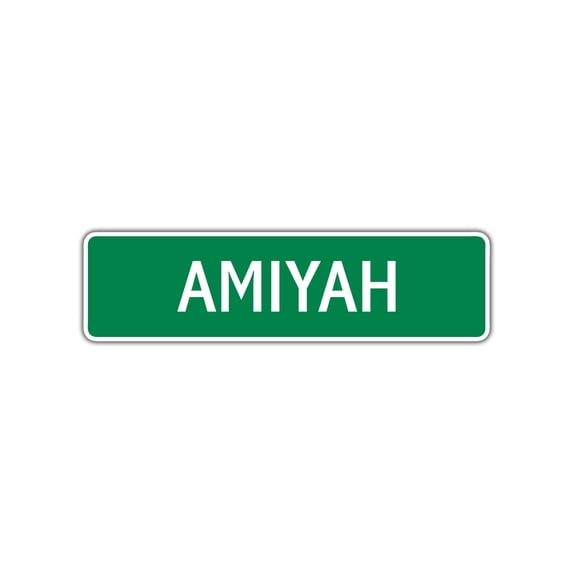 Amiyah Girls Children Name Indoor Outdoor Letter Printed Label Wall Plaque Decoration Aluminum Metal Sign 4"x18"