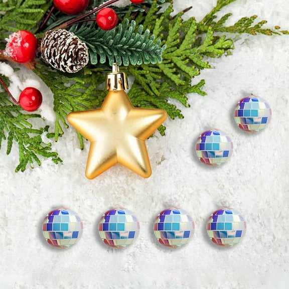 Amketima 1.2 Inch Mini Colorful Disco Ball Hanging Mirror Reflective Decoration for Party Wedding Christmas Prom Ceiling