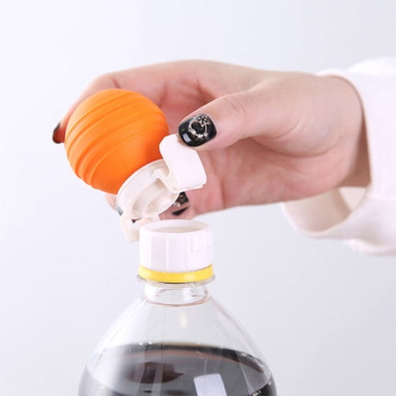 Amketima Carbonated Beverage Inflating Sphere Cap Bottle Carbonation Tool with Pressure Release Button for Plastic Bottles Easy to Use Durable Flexible Silicone Seal for Fresh Soda