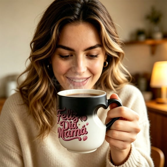 Amketima Color Changing Heart Mug Mom's Special Cup Thermosensitive Ceramic Mug 11 Oz for Coffee Tea Hot Chocolate Mothers Day Gift