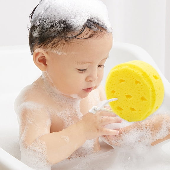 Amketima Round Bath Seaweed Bath Sponge Honeycomb Foaming Scrubber for Adults Soft Flexible with Hanging Rope 4.5x1.9 Inch
