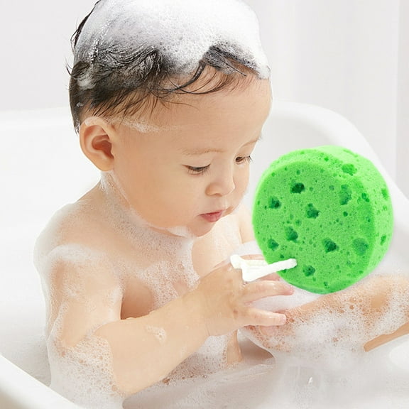 Amketima Round Bath Seaweed Bath Sponge Honeycomb Foaming Scrubber for Adults Soft Flexible with Hanging Rope 4.5x1.9 Inch