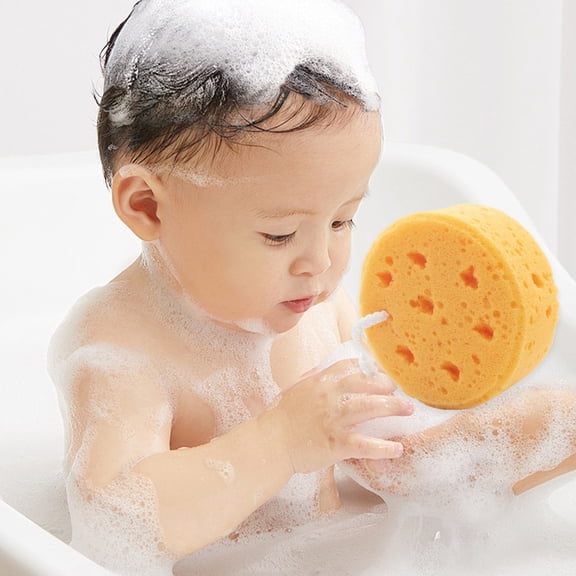 Amketima Round Bath Seaweed Bath Sponge Honeycomb Foaming Scrubber for Adults Soft Flexible with Hanging Rope 4.5x1.9 Inch
