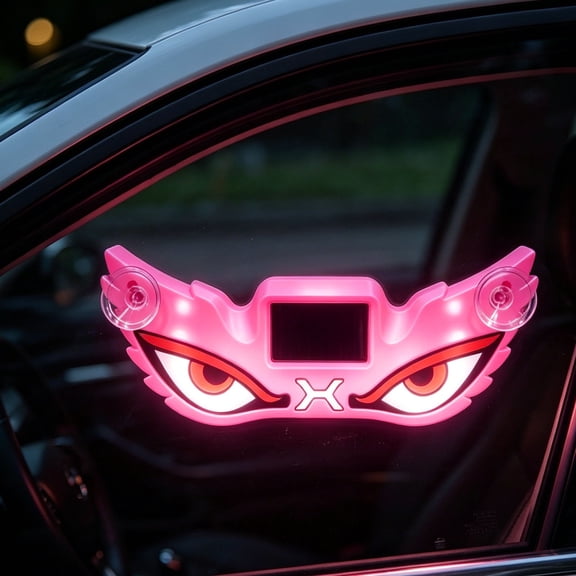 Amketima Solar Powered Devil’s Eye LED Light for Car Windshield Strobe Warning Lamp with Suction Cups Waterproof for Truck SUV Auto