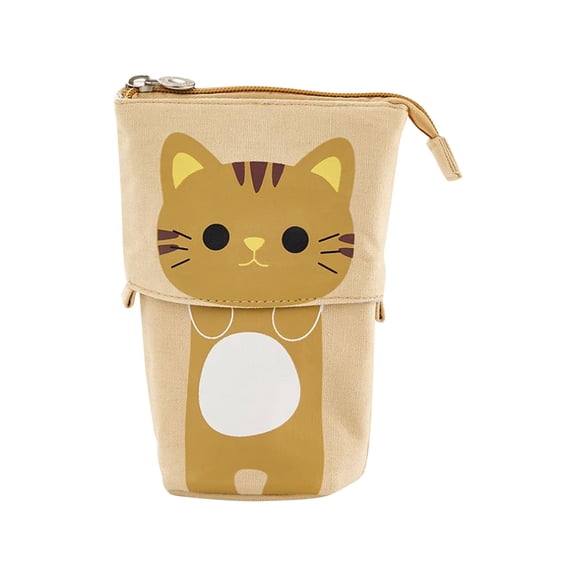 Amketima Telescopic Sliding Pencil Case Box Unique Expandable Canvas Stationery Bag for Pens Cosmetics Office Home