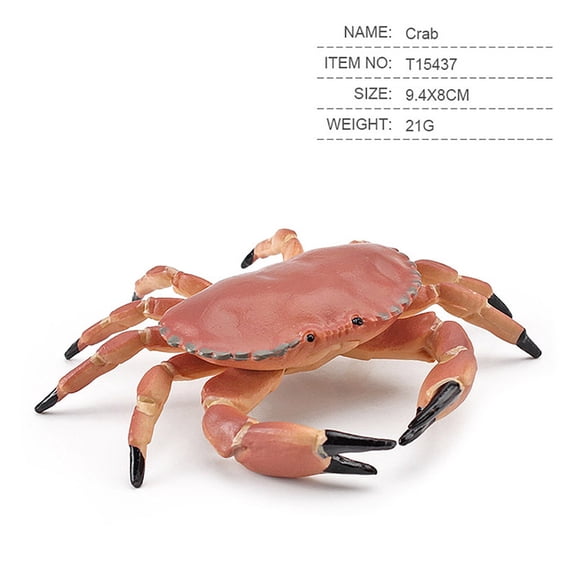 Amketima Toys Realistic Crab Figurine Plastic Sea Oceans Animal Model Educational Toy for Collection Party Favors 3.7 in Multicolor Gift